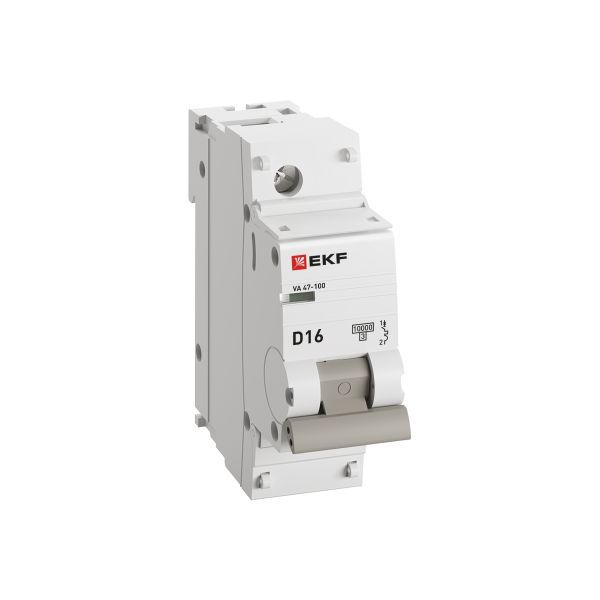 Выключатель автоматический модульный 1п D 16А 10кА ВА 47-100 PROxima EKF mcb47100-1-16D-pro