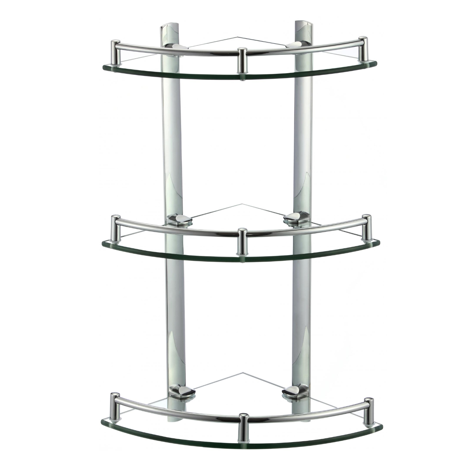 Полка угловая стеклянная Savol S-003031, хром