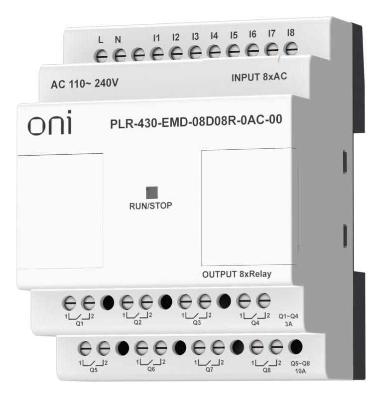 Модуль расширения входов выходов ПЛК 430 8 DI 8 RO 220В AC ONI PLR-430-EMD-08D08R-0AC-00