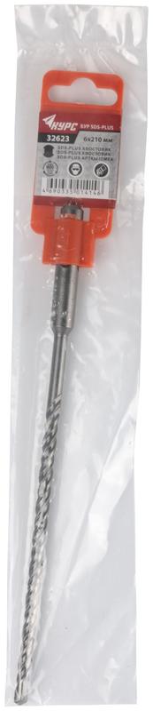 Бур по бетону SDS PLUS 6х210мм двойная резьба КУРС 32623