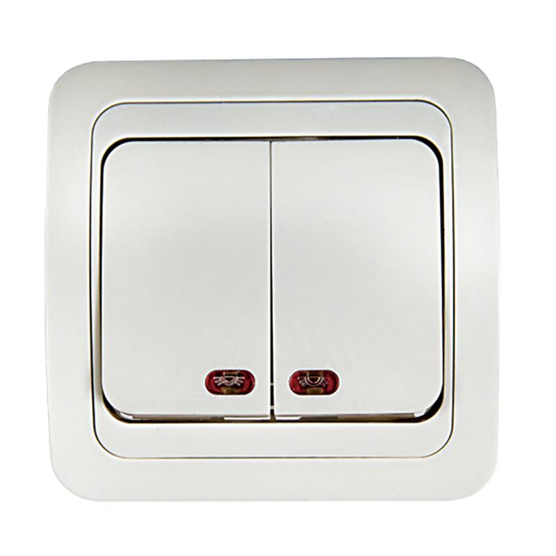 Выключатель 2-кл. СП Classico 2123 10А IP20 с подсветкой бел. ASD / IN HOME 4680005959877