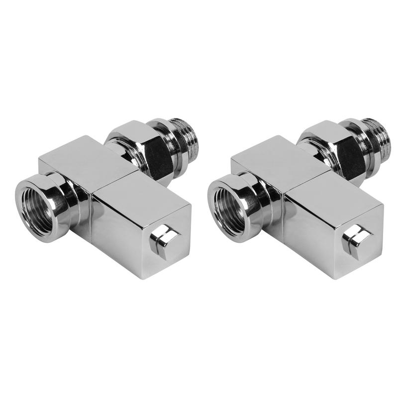 Набор дизайн-вентилей CUBE прямой 1/2дюйм хром Royal Thermo НС-1193189