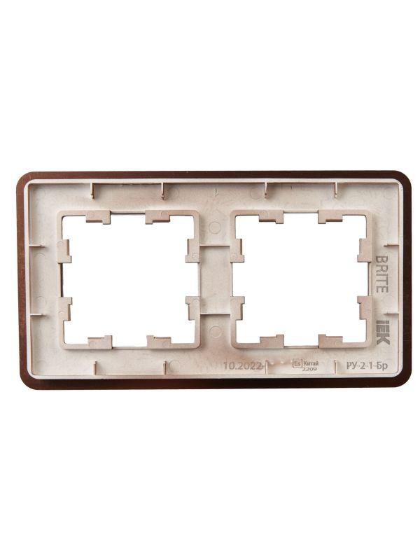 Рамка 2-м BRITE РУ-2-1-Бр метал. коричн. RE AL IEK BR-M22-M-21-K30