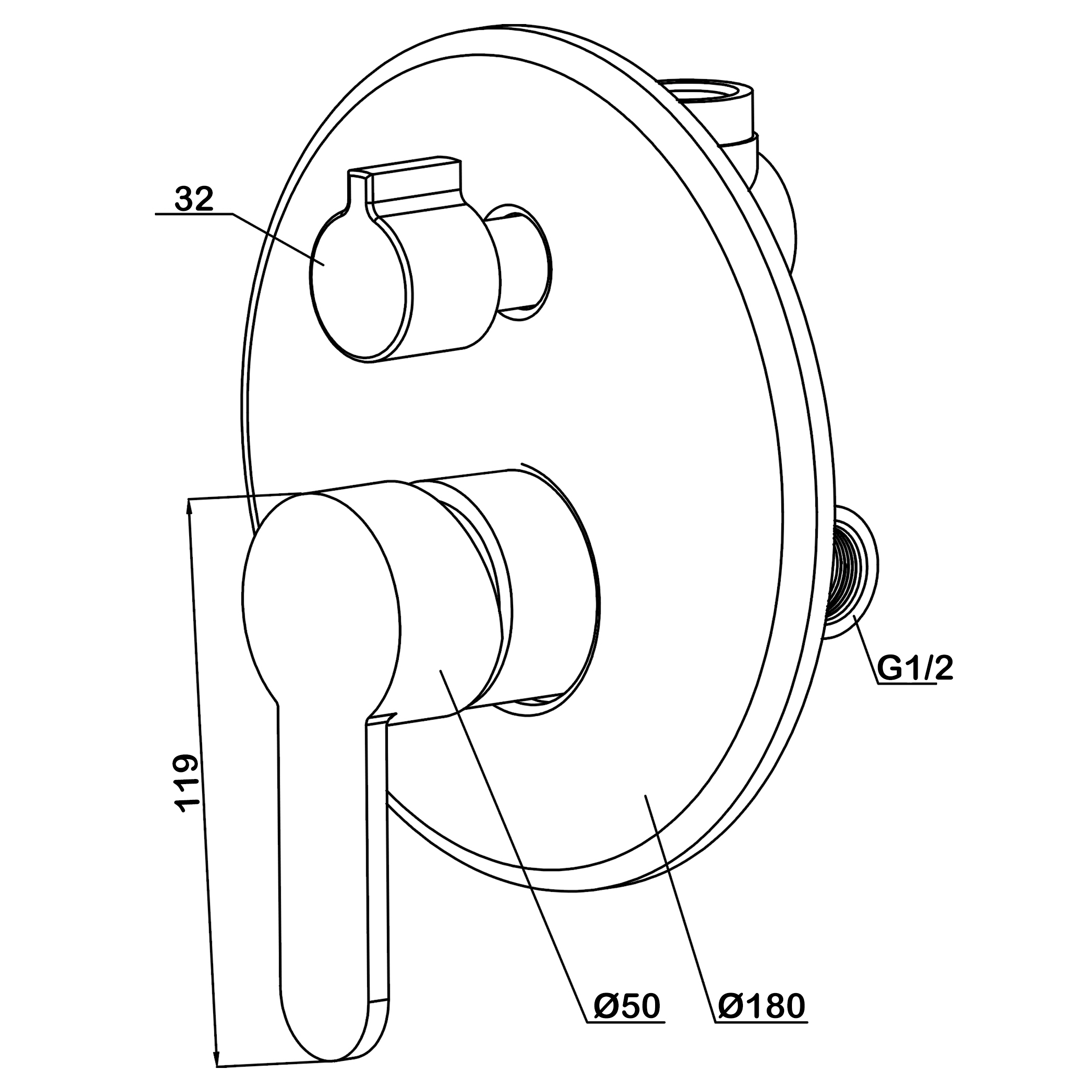 Смеситель встраиваемый подключение на 2 выхода Swedbe Platta 5514