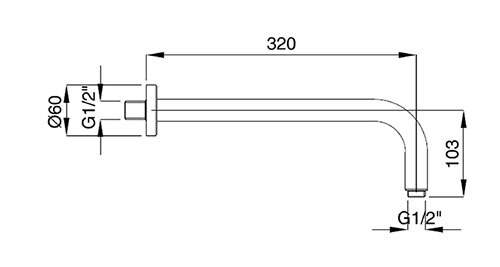 Излив для душа CEZARES CZR-U-TDA-30-01