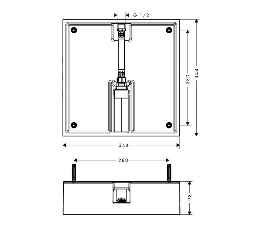 Скрытая часть Hansgrohe Raindance 26254180