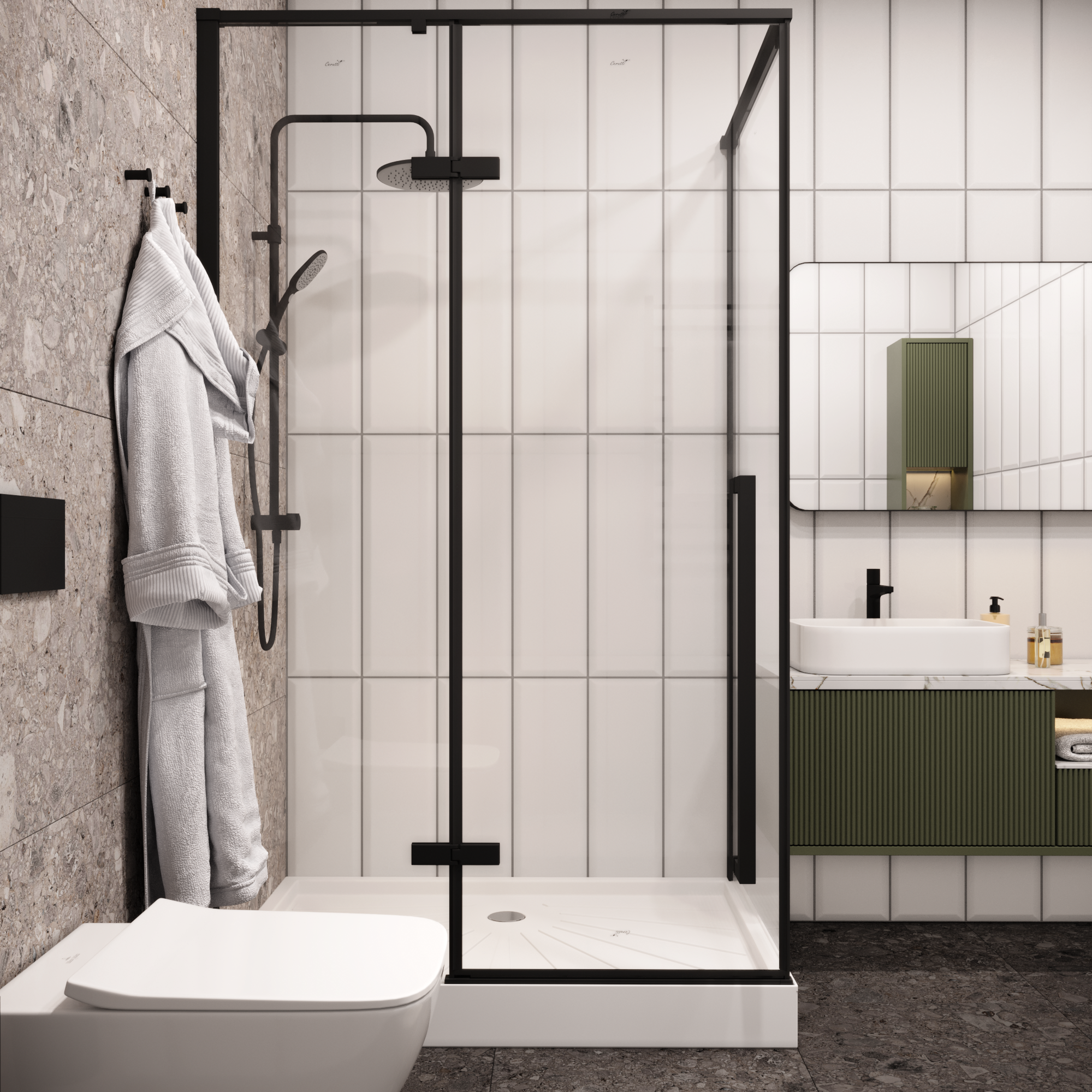 Ограждение C1A душевое Ceruttispa без поддона (120x90x195)