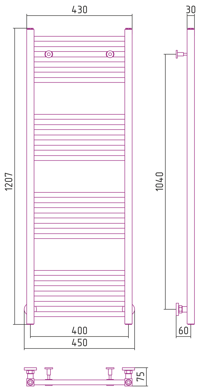 ДР МОДУС 1200х400 (Состаренная латунь) 051-0250-1240