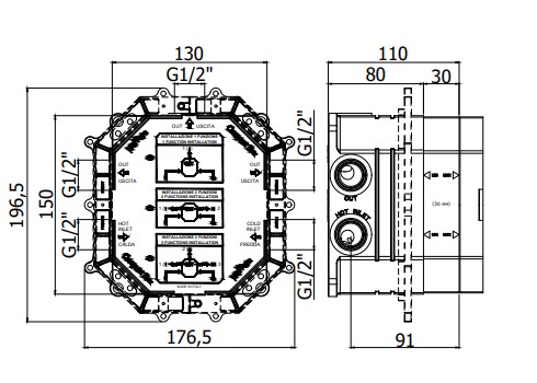 Встраиваемая часть для смесителей серии COMPACT Paffoni COMPACT BOX CPBOX001 нейтральный