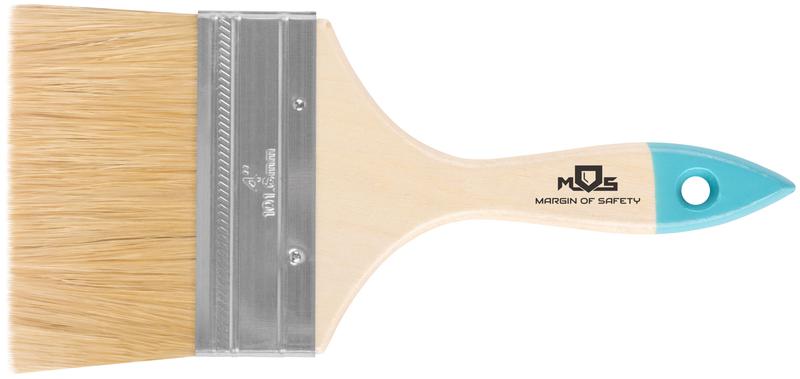 Кисть флейцевая натур. светлая щетина деревянная ручка 4дюйм (100мм) MOS 00708М