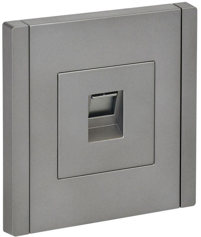 Розетка компьютерная RJ45 кат.5E FORTE&PIANO FP532 сталь IEK FP-K10-1-K46