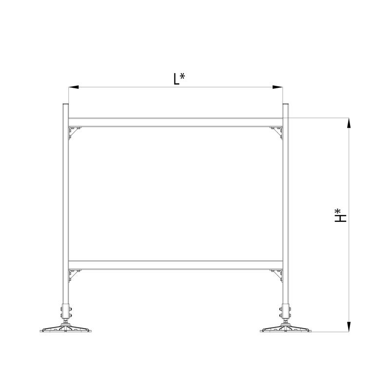 Конструкция опорная для горизонт. прямоугольн. воздуховодов и метал. лотков кабеленесущих систем TECHNORAPTOR FOOT 1500х1500 HD КМ TR0296