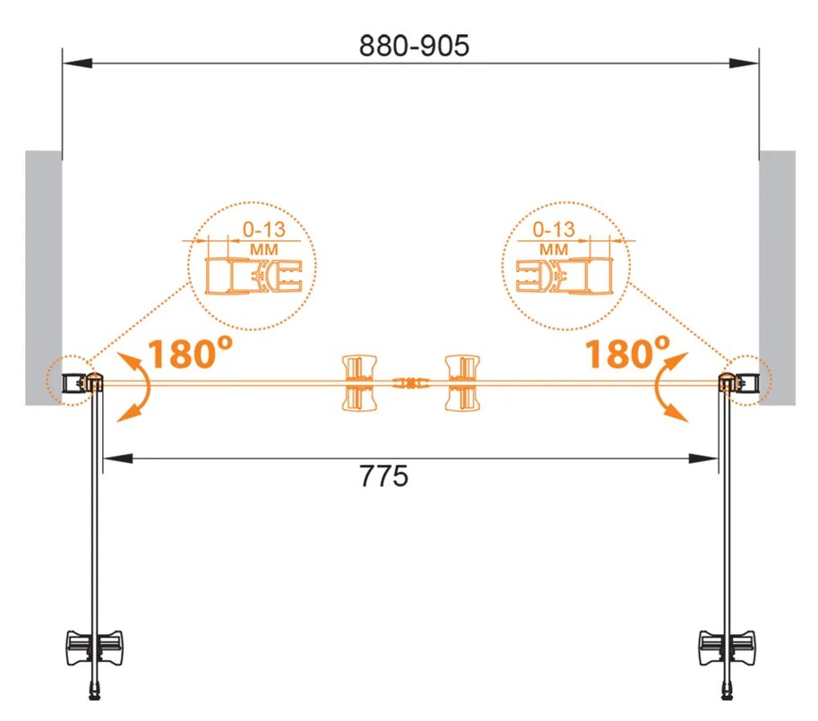 Душевая дверь CEZARES ECO-O-B-2-90-P-Cr