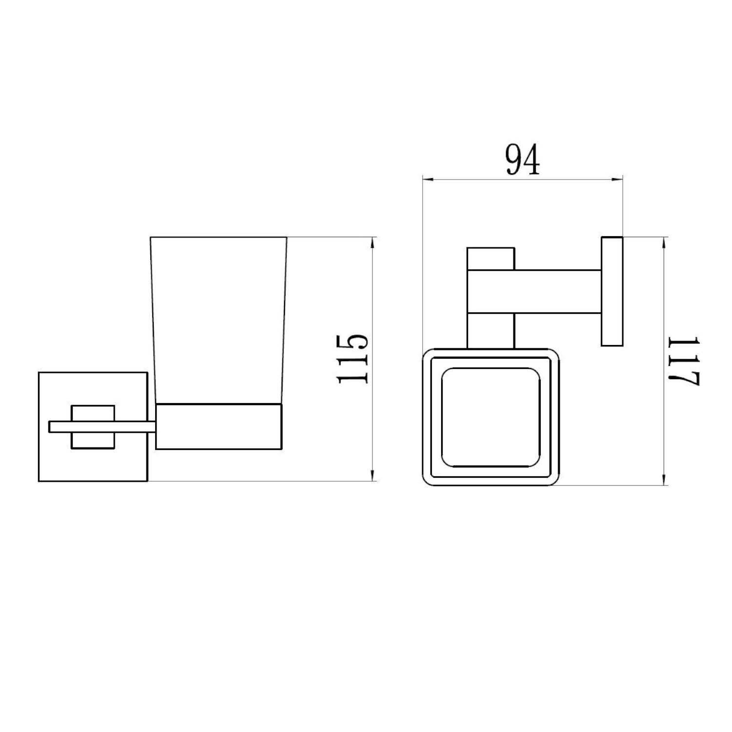 Стакан для ванной комнаты Savol S-06558H, черный