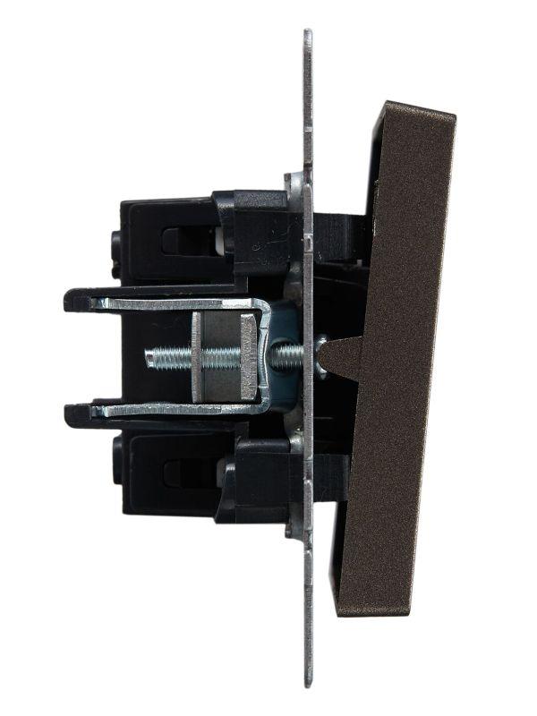 Выключатель проходной 1-кл. СП BRITE ВС10-1-7-БрТБ 10А с индик. механизм бронза IEK BR-V12-1-10-K45