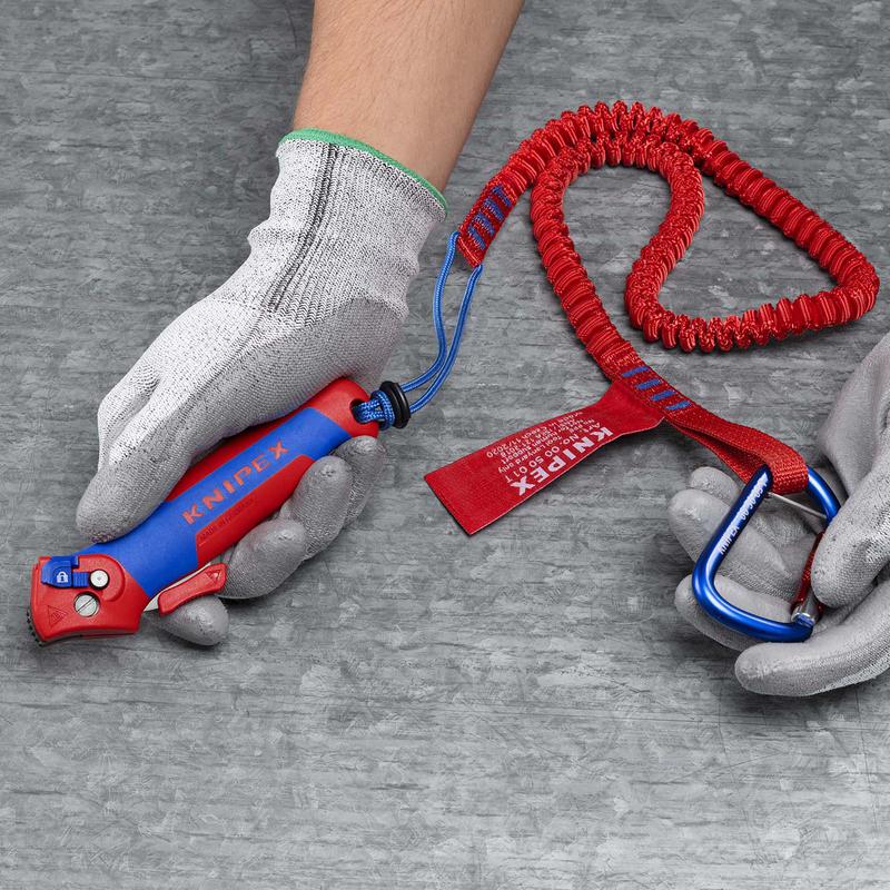 Нож для кабеля с пяткой с трещоткой 146мм ручка 2К Knipex KN-1650145SB