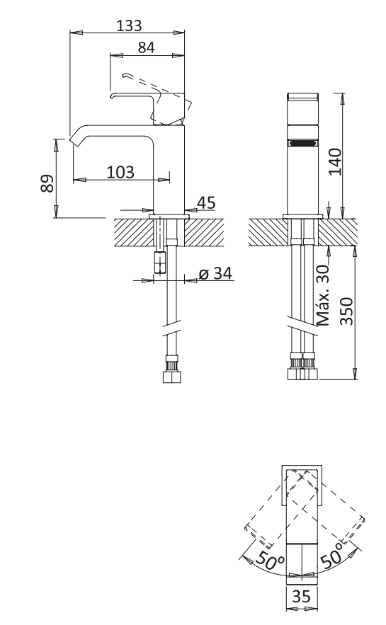 Смеситель на раковину CEZARES PORTA-LS1-SS