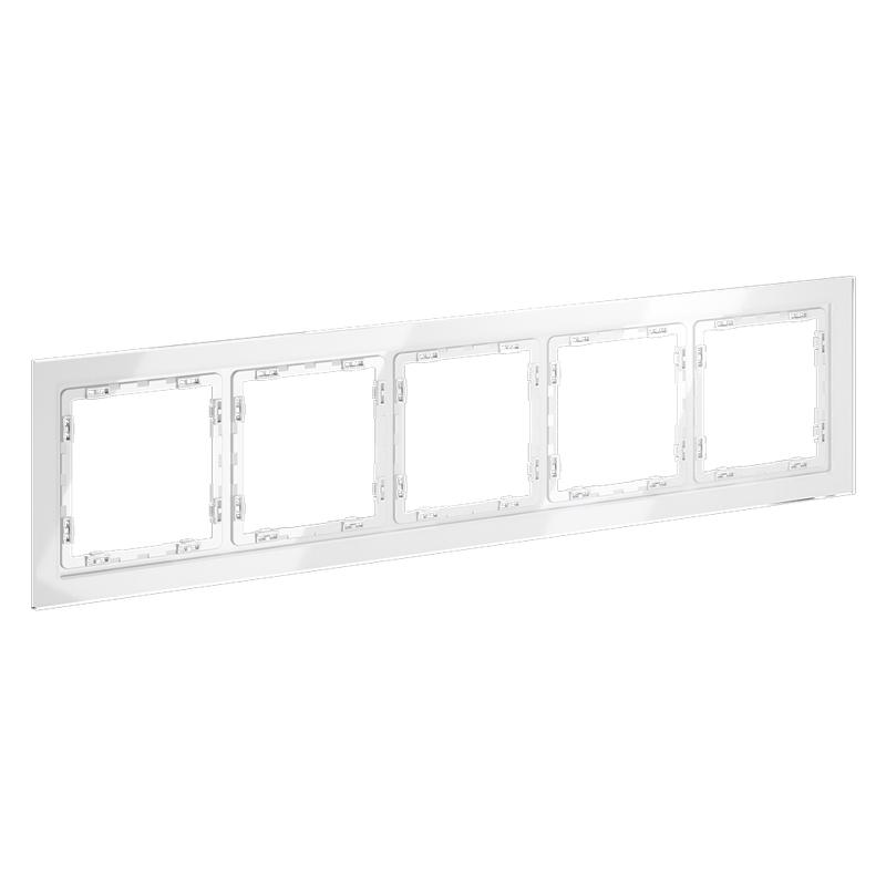 Рамка 5-м S70 стеклян. бел. Voltum VLS110501