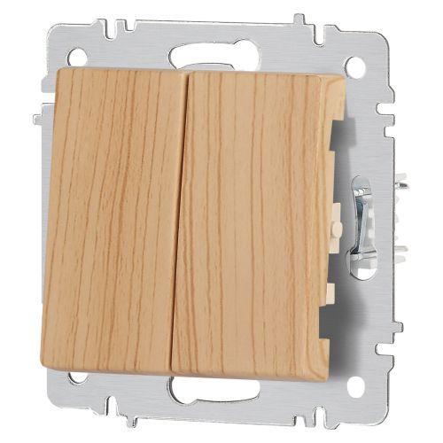 Переключатель 2-кл. СП Accent 6-107-11 10А IP20 250В AL/CU сосна Intro Б0063576