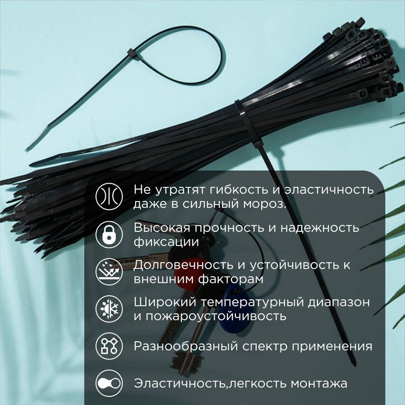 Хомут морозостойкий 250x3.6мм черн. (уп.100шт) Rexant 87-0251