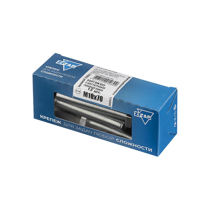 Болт с шестигранной головкой М10х70 DIN 933 оцинк. (уп.15шт) Tech-Krep/Zitar 126521