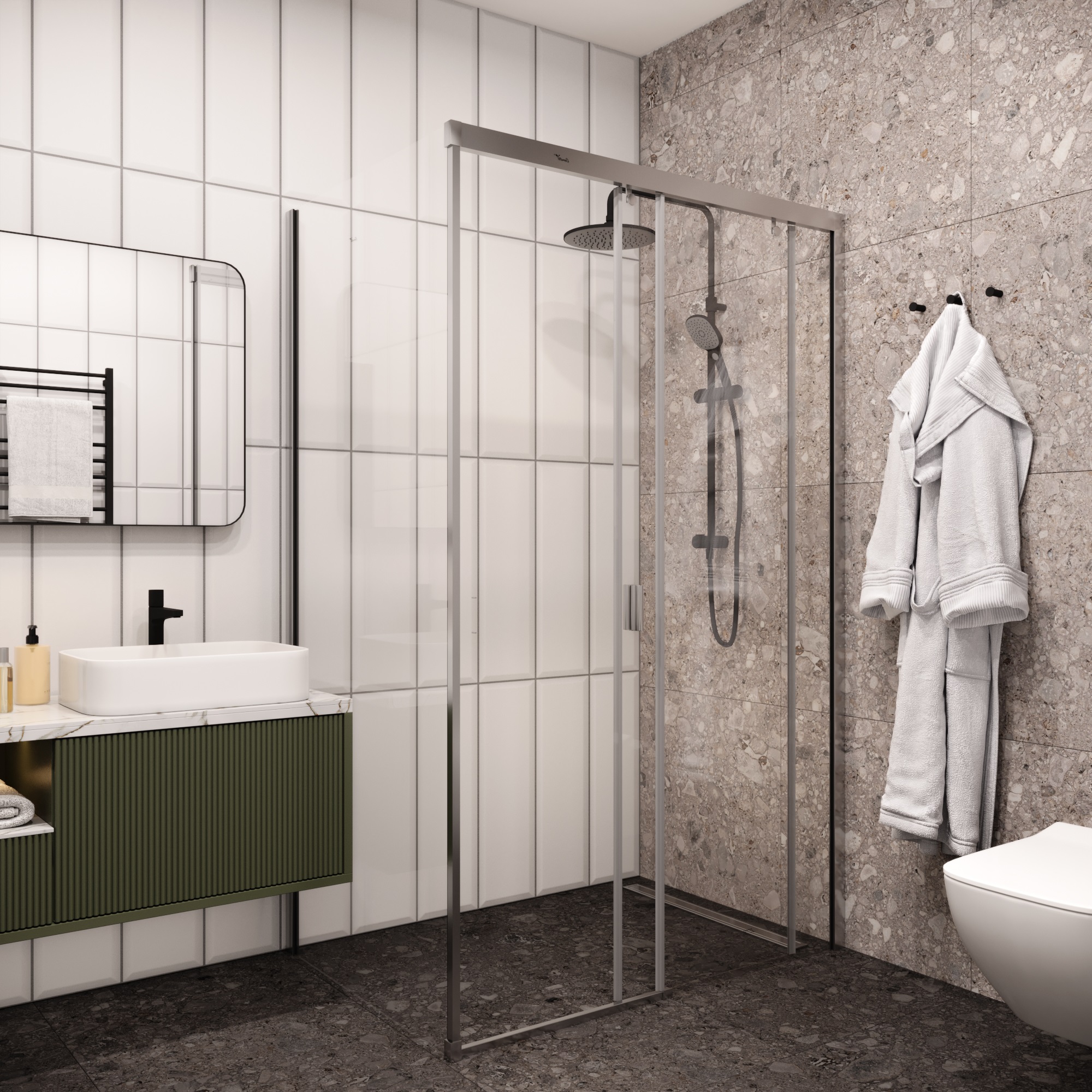 Ограждение MARBELLA 120 R душевое Ceruttispa без поддона (80x120x190)