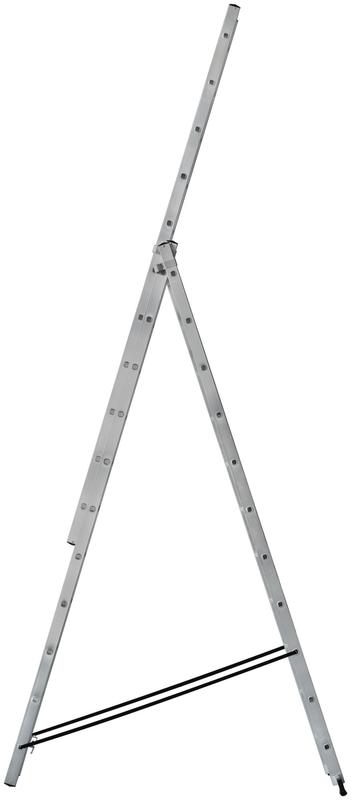 Лестница трехсекционная 3х11 H=316/539/759см 16.61кг усиленная алюм. FIT 65437
