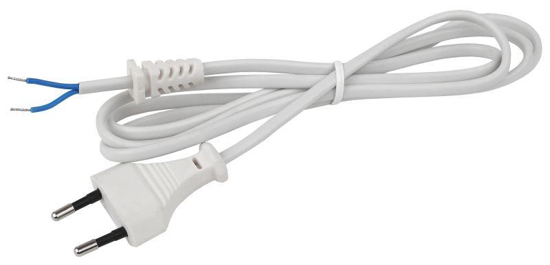Шнур сетевой UX-ШВВП-2х0.75-1.8m-W ШВВП 2х0.75кв.мм 1.8м с вилкой со втулкой бел. Эра Б0059254