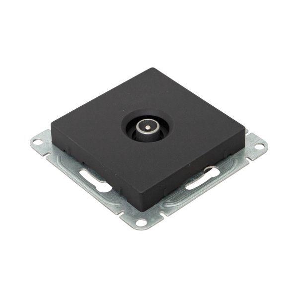 Розетка телевизионная проходная TV СП Эпика механизм черн. EKF UP1-SOB-TV-2