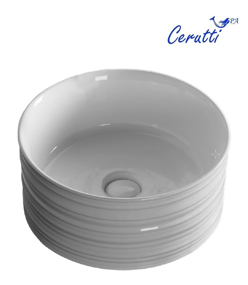 Раковина CR0051A накладная, белая, круглая, глубокая 405х405х180 Ceruttispa
