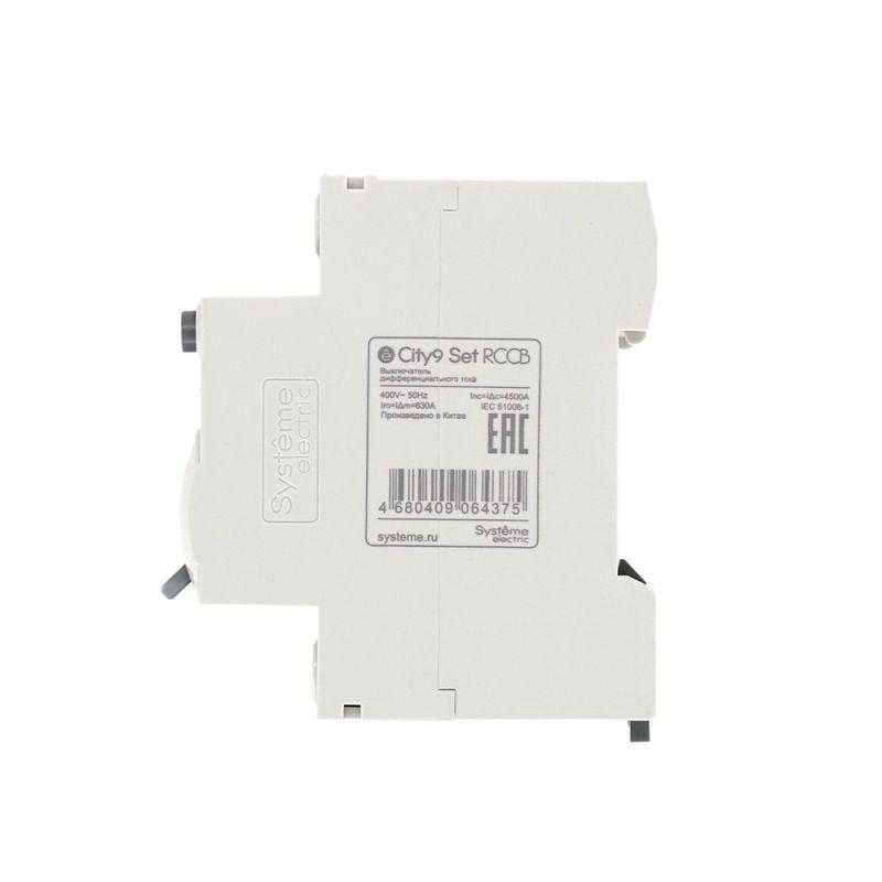 Выключатель дифференциального тока (УЗО) 4п 63А 100мА тип AC City9 Set 400В SE C9R56463