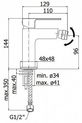 Смеситель для биде Paffoni ELLE EL131NO Черный матовый