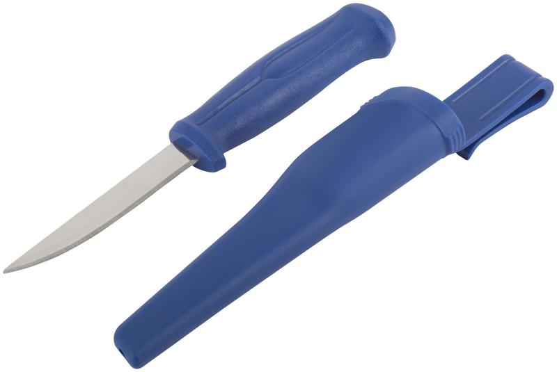 Нож строительный нержавеющая сталь пластиковая ручка лезвие 100мм MOS 10606М