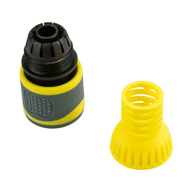 Коннектор для шланга быстросъемный 3/4дюйм с защитой от перегибов ЧЕТЫРЕ СЕЗОНА 62-0302-F