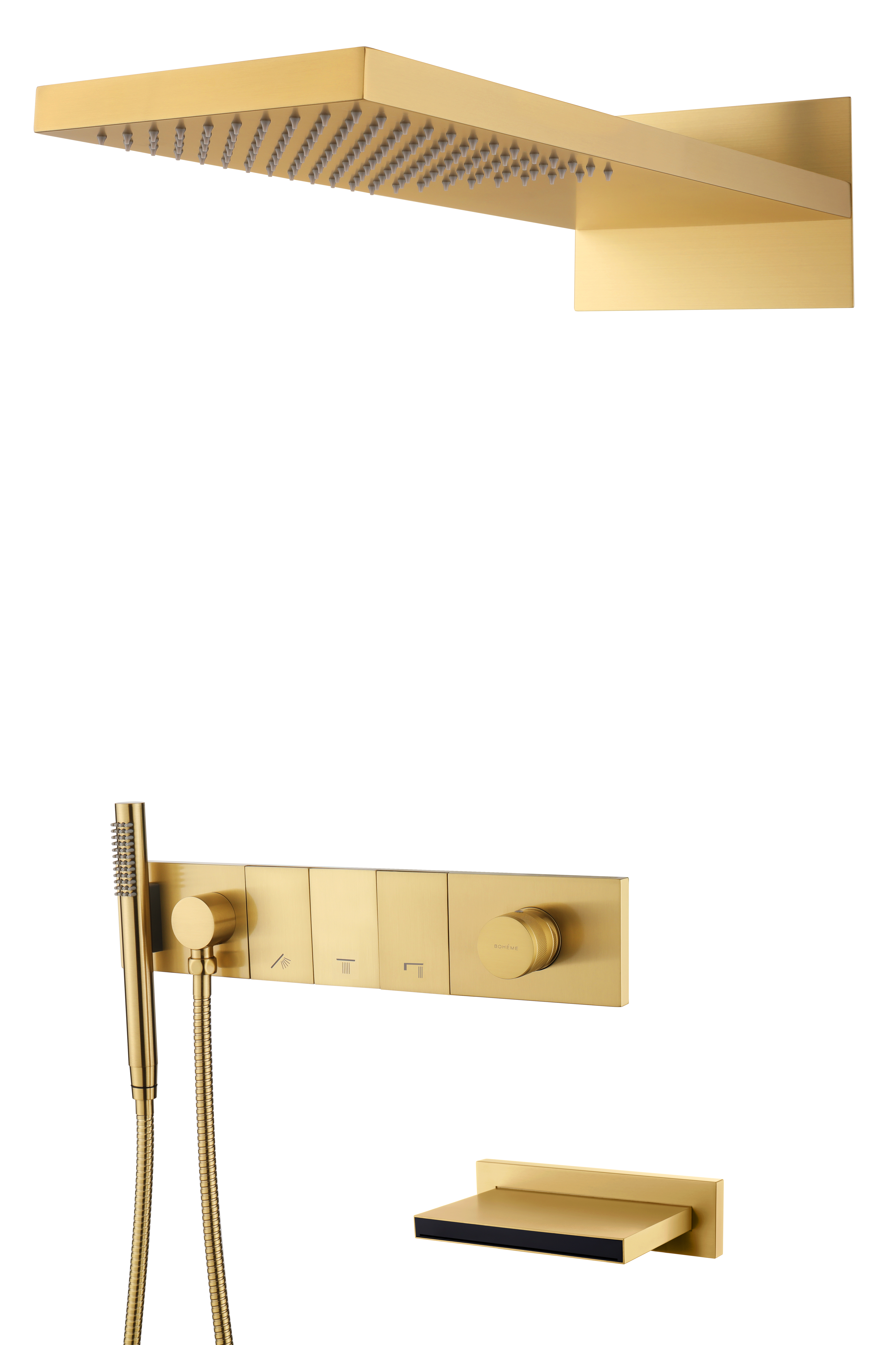 Встроенная душевая система  ZODIAC с термостатом, трехпозиционная MATT WHITE