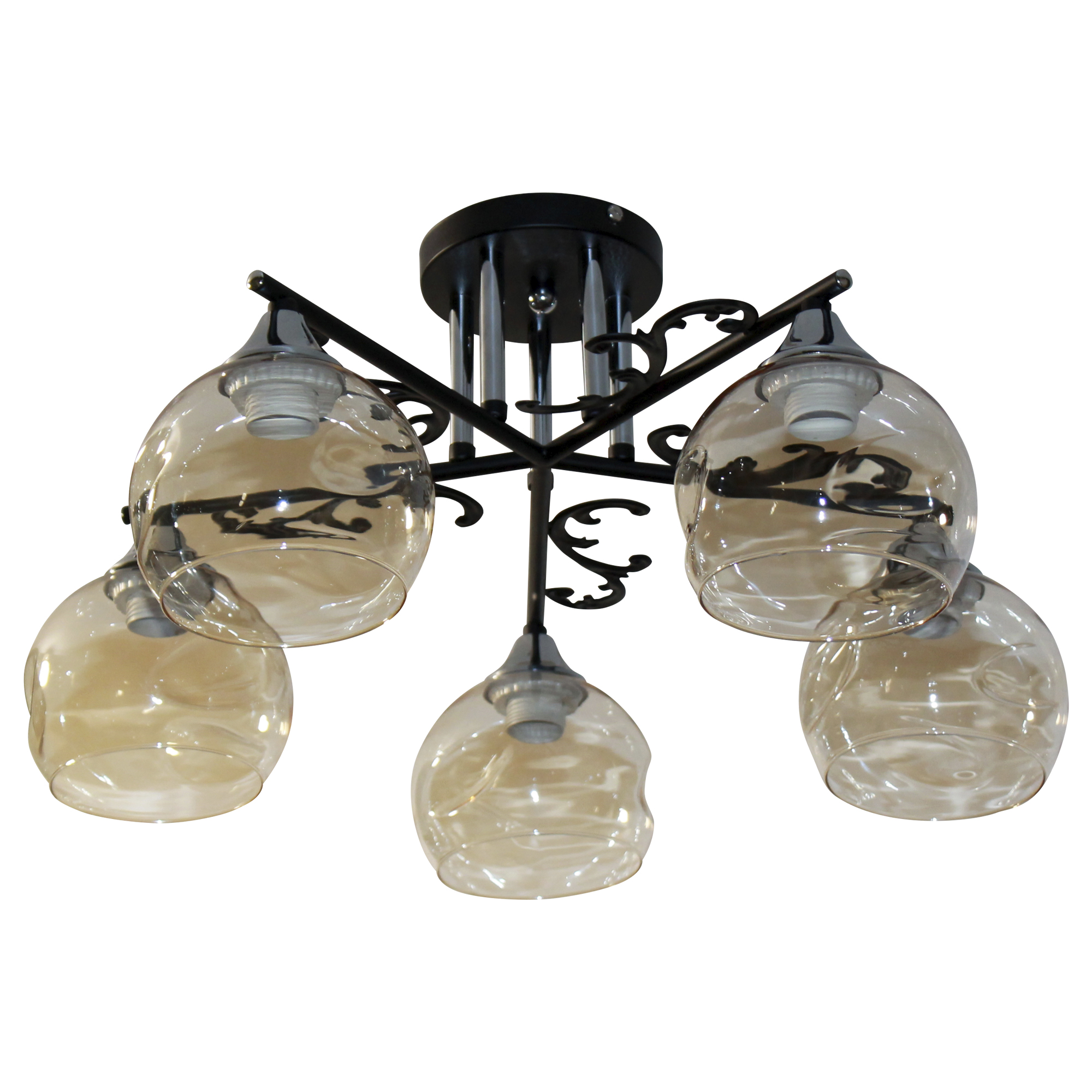 Светильник 11277В-2/5 черн.хром (Плафон 8425) НПБ 01-5х60-148 Е27 ИУ Светильник потолочный