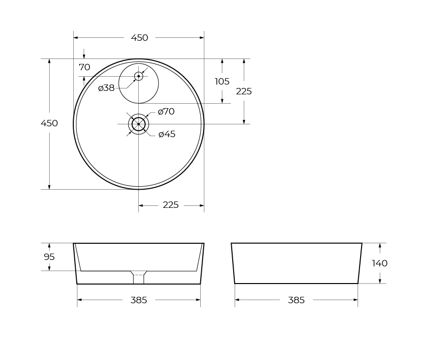 Накладная раковина BelBagno BB1306