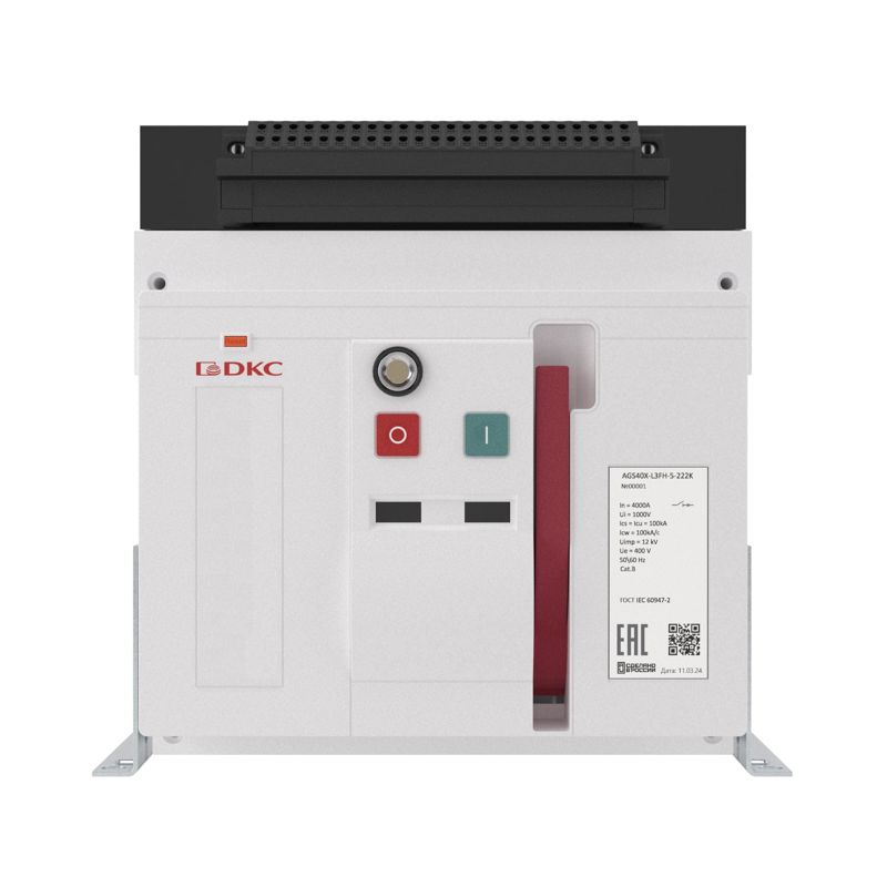 Выключатель нагрузки 100кА YON AGS32X-L3FH-0-222K типоразмер L фиксированный управление 220В AC горизонт. подкл. DKC