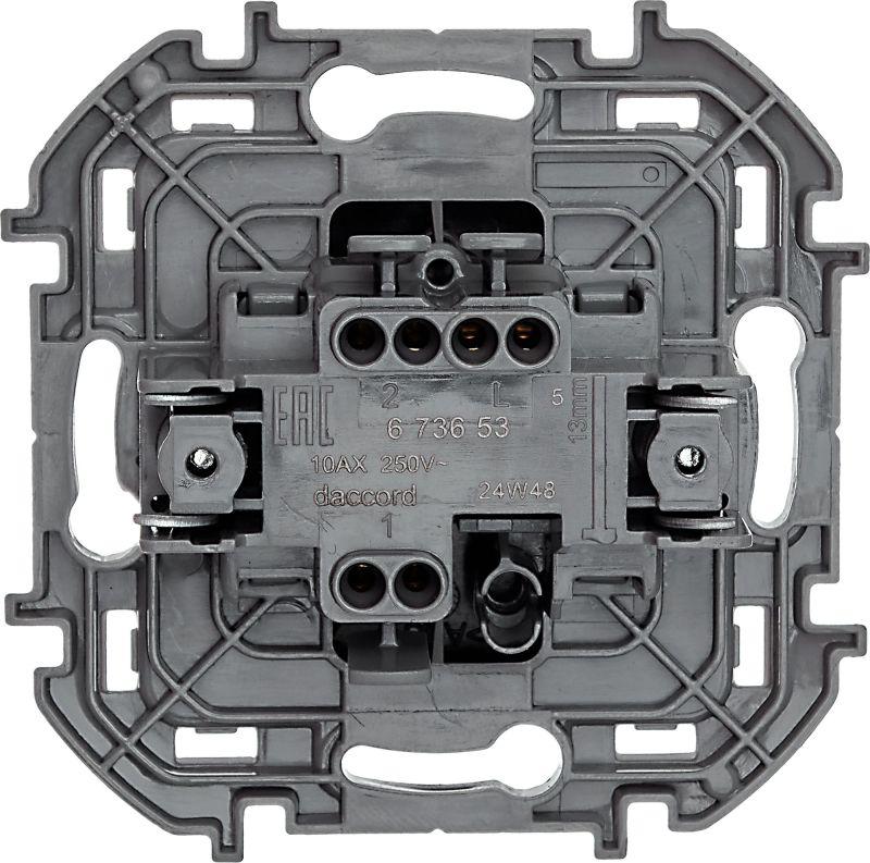 Переключатель 1-кл. Inspiria 10А IP20 250В 10AX механизм антрацит IEK 673653