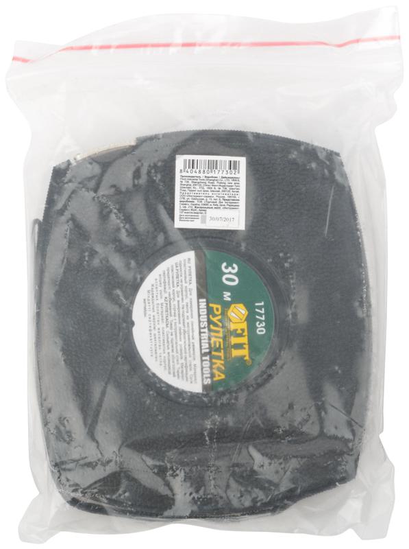 Рулетка 30м стальная лента закрытый корпус пластик. черн. FIT 17730