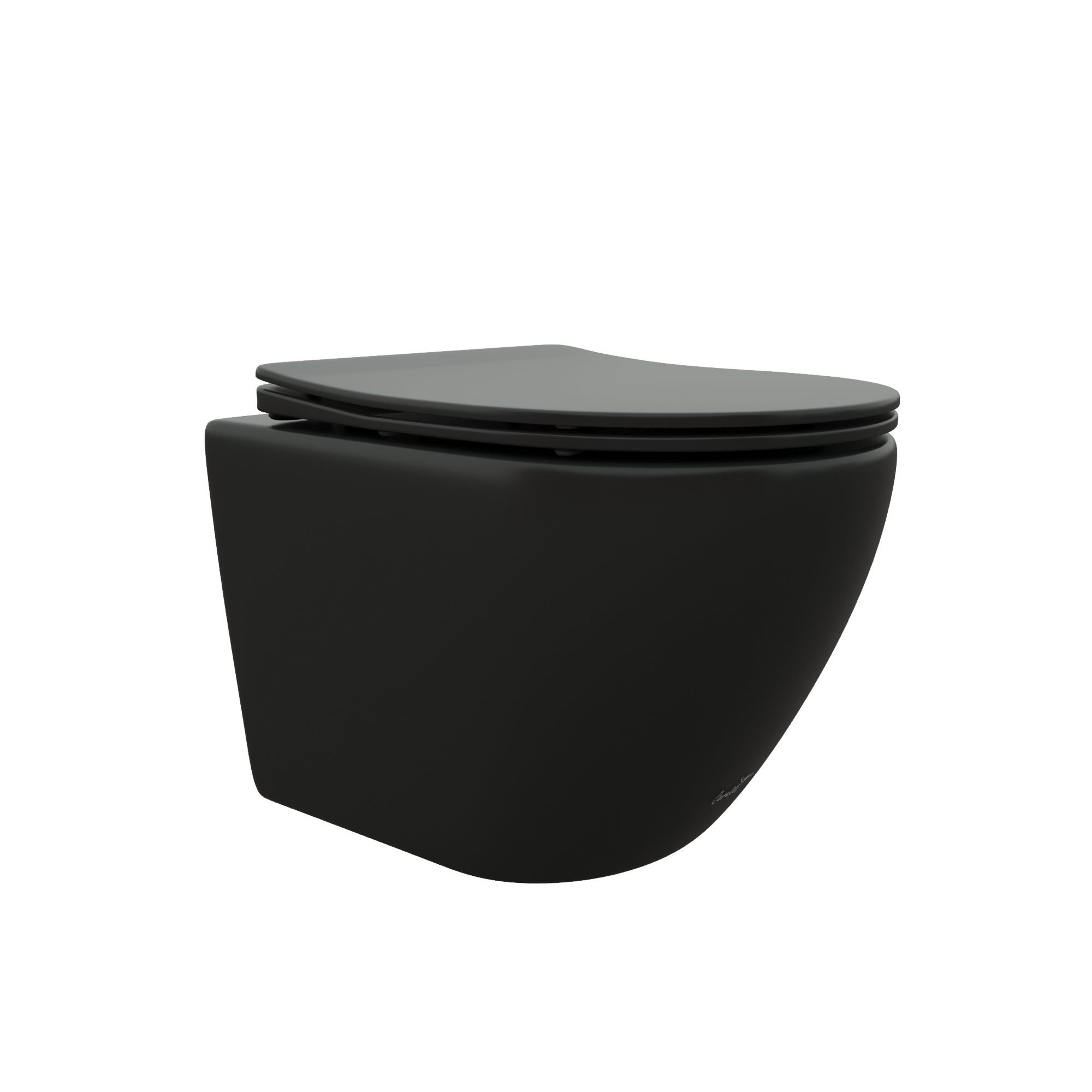 Унитаз TICINO Aria MB подвесной безободковый черный матовый, ТЕРМООБЖИГ (не плёнка) CT8918 Ceruttispa (485х365х350)