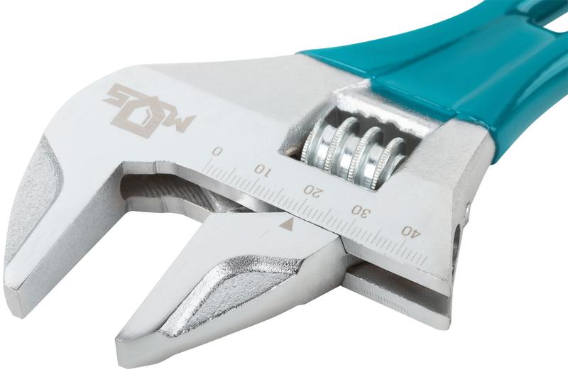 Ключ разводной с тонкими губками пластиковая накладка на ручку 200мм (45мм) MOS 70263М