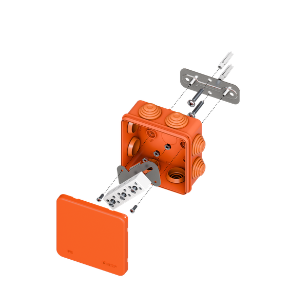Коробка огнестойкая E45 85х85х40мм IP55 с клеммниками 6 полюсов 0.5-10кв.мм HF EKF plc-kmfr-85-610