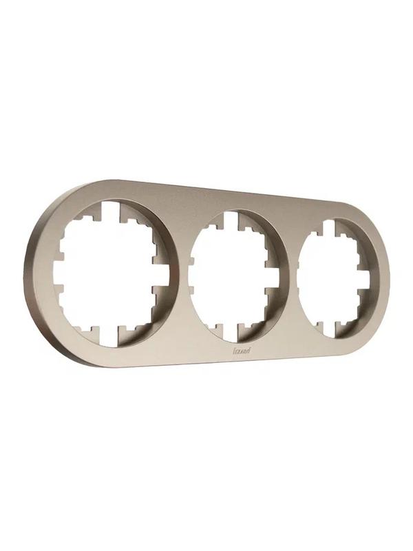 Рамка 3-м OSEN горизонт. круглая титан LEZARD 744-3700-148