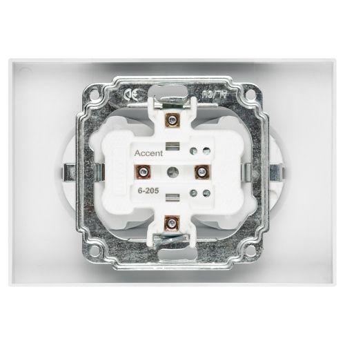 Розетка 2-м СП Accent 6-205-01 16А IP20 250В 2P+E Schuko AL/CU бел. Intro Б0063485