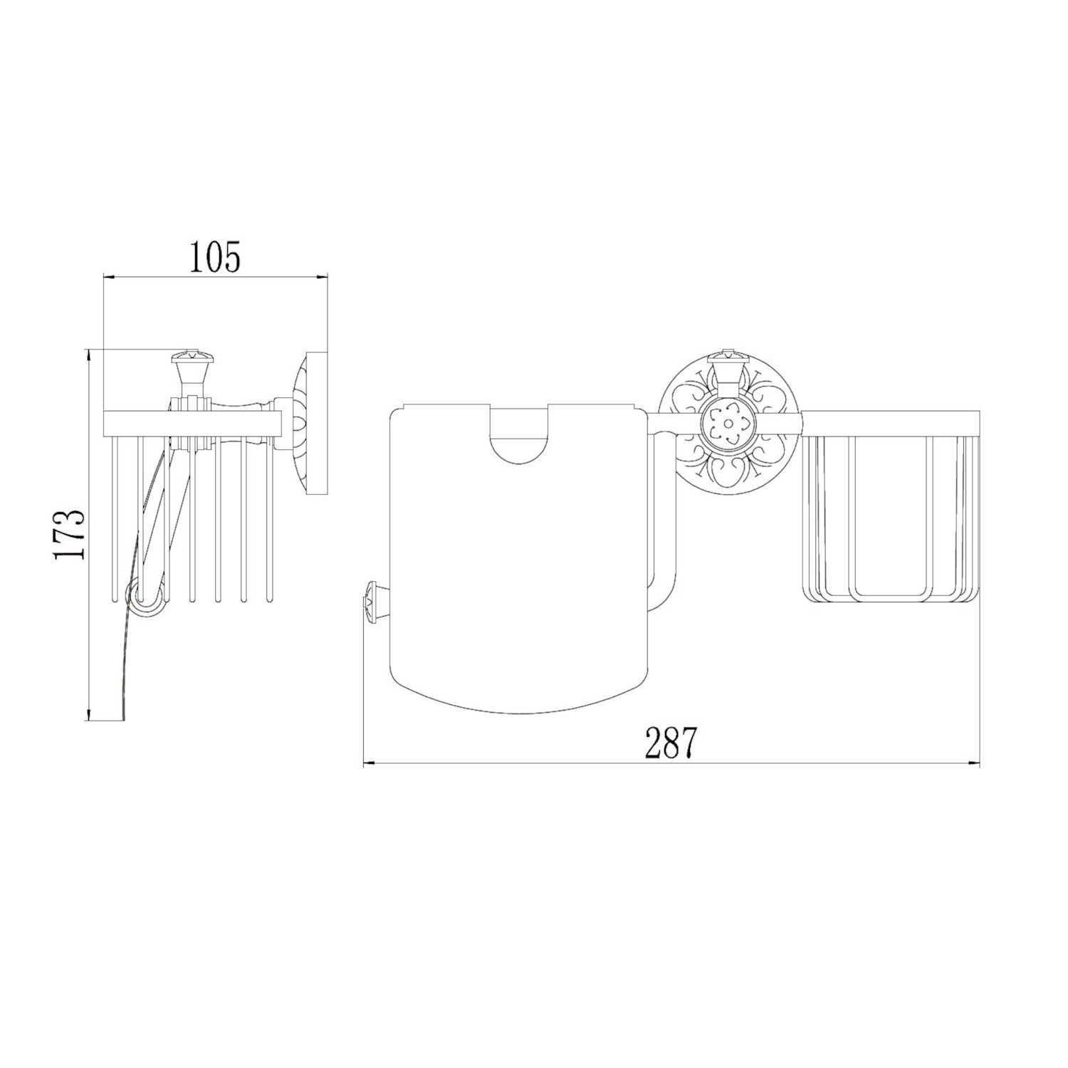 Держатель для туалетной бумаги и освежителя Savol S-R06651C, бронза