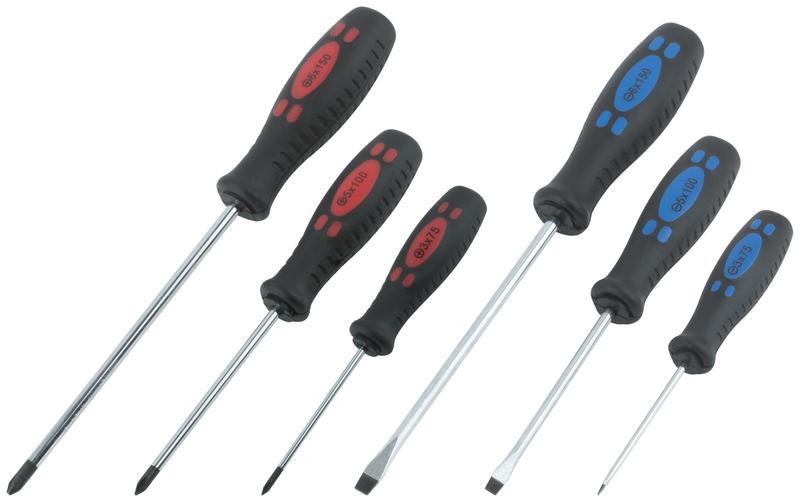 Набор отверток "Стандарт" CrV сталь магнитный наконечник прорезиненные ручки блистер (6 предметов) КУРС 56018