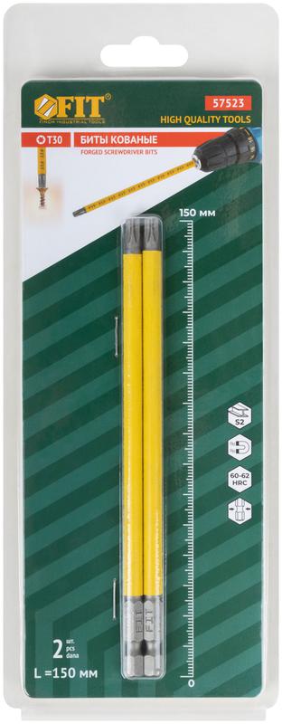 Бита кованая односторонняя Профи Т30 150мм сталь S2 (блист.2шт) FIT 57523