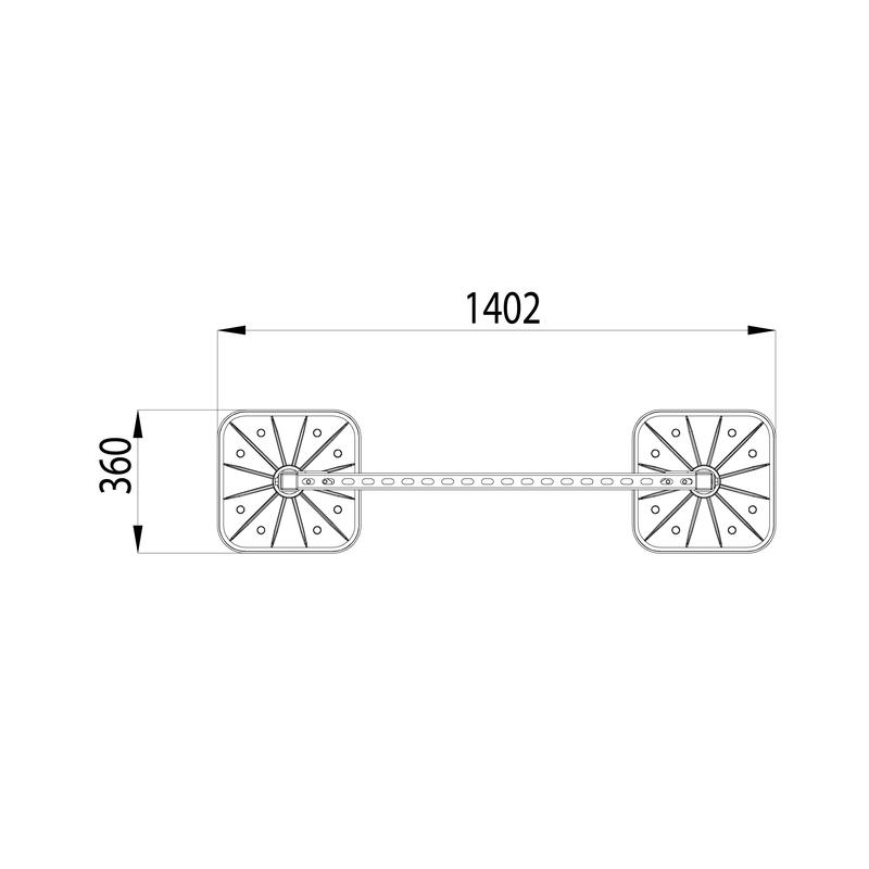 Конструкция опорная для горизонт. прямоугольн. воздуховодов и метал. лотков кабеленесущих систем TECHNORAPTOR FOOT 1000х500 HD КМ TR0285