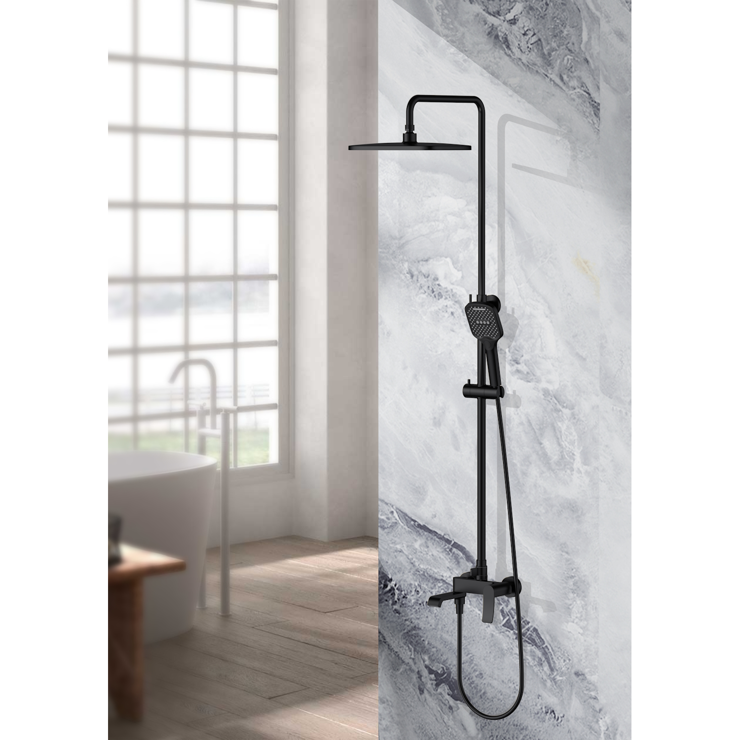 Душевая система Splenka S31.24.06, черный